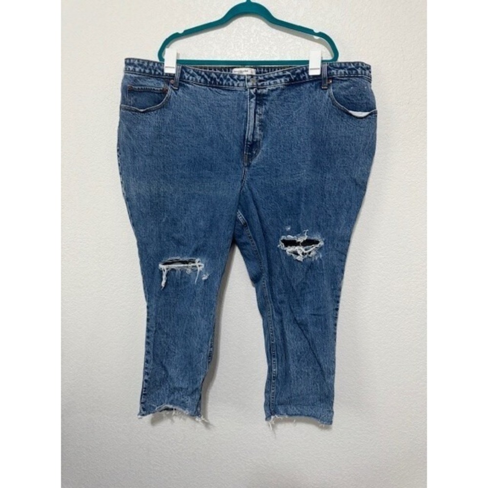 Abercrombie Fitch The Skinny High Rise Distressed Blue‎ Jeans Womens Size 37